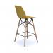 Strut multi-purpose stool with natural oak 4 leg frame and black steel detail - mustard STR604W-MU