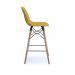 Strut multi-purpose stool with natural oak 4 leg frame and black steel detail - mustard STR604W-MU