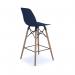 Strut multi-purpose stool with natural oak 4 leg frame and black steel detail - navy blue STR604W-NB