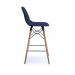 Strut multi-purpose stool with natural oak 4 leg frame and black steel detail - navy blue STR604W-NB