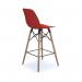 Strut multi-purpose stool with natural oak 4 leg frame and black steel detail - red STR604W-RE