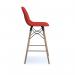 Strut multi-purpose stool with natural oak 4 leg frame and black steel detail - red STR604W-RE