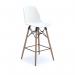 Strut multi-purpose stool with natural oak 4 leg frame and black steel detail - white STR604W-WH