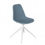 Suzi fully upholstered chair with white pyramid base - made to order SUZ400-WH