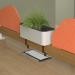 Worktable planter box in white complete with plants SWT-PLP