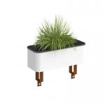 Worktable planter box in white complete with plants SWT-PLP