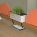 Worktable planter box in white complete with plants