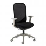 Sway black mesh back adjustable operator chair with black fabric seat, grey frame and base SWY300K2-G