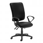 Senza extra high back operator chair with fixed arms - Nero Black vinyl SX43-000-00110