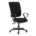 Senza extra high back operator chair with fixed arms - Havana Black SX43-000-YS009