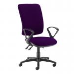 Senza extra high back operator chair with fixed arms - Tarot Purple SX43-000-YS084