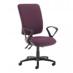 Senza extra high back operator chair with fixed arms - Bridgetown Purple SX43-000-YS102