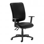 Senza extra high back operator chair with adjustable arms - Nero Black vinyl SX44-000-00110