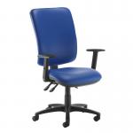 Senza extra high back operator chair with adjustable arms - Ocean Blue vinyl SX44-000-74465