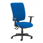Senza extra high back operator chair with adjustable arms - Scuba Blue SX44-000-YS082