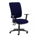 Senza extra high back operator chair with adjustable arms - Ocean Blue SX44-000-YS100
