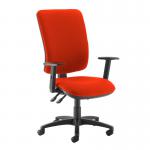 Senza extra high back operator chair with adjustable arms - Tortuga Orange SX44-000-YS168