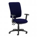 Senza extra high back operator chair with folding arms - Ocean Blue SX46-000-YS100