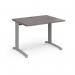 TR10 straight desk 1000mm x 800mm - silver frame, grey oak top T10SGO