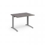 TR10 straight desk 1000mm x 800mm - silver frame, grey oak top T10SGO