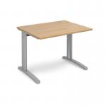 TR10 straight desk 1000mm x 800mm - silver frame, oak top T10SO