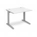 TR10 straight desk 1000mm x 800mm - silver frame, white top T10SWH