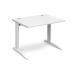 TR10 straight desk 1000mm x 800mm - white frame, white top T10WWH