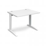 TR10 straight desk 1000mm x 800mm - white frame and white top