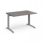 TR10 straight desk 1200mm x 800mm - silver frame, grey oak top T12SGO