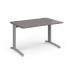 TR10 straight desk 1200mm x 800mm - silver frame, grey oak top T12SGO