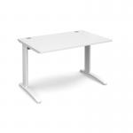 TR10 straight desk 1200mm x 800mm - white frame and white top