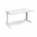 TR10 straight desk 1400mm x 800mm - white frame, white top T14WWH