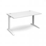 TR10 straight desk 1400mm x 800mm - white frame, white top T14WWH