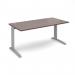 TR10 straight desk 1600mm x 800mm - silver frame, walnut top T16SW