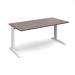 TR10 straight desk 1600mm x 800mm - white frame, walnut top T16WW