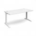 TR10 straight desk 1600mm x 800mm - white frame, white top T16WWH