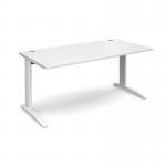 TR10 straight desk 1600mm x 800mm - white frame, white top T16WWH