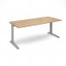 TR10 straight desk 1800mm x 800mm - silver frame, oak top T18SO