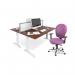TR10 straight desk 1800mm x 800mm - silver frame, white top T18SWH