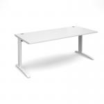 TR10 straight desk 1800mm x 800mm - white frame, white top T18WWH