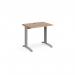 TR10 straight desk 800mm x 600mm - silver frame, beech top T608SB