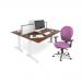 TR10 straight desk 800mm x 600mm - silver frame and grey oak top
