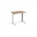 TR10 straight desk 800mm x 600mm - white frame, beech top T608WB