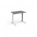 TR10 straight desk 800mm x 600mm - white frame and grey oak top