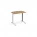 TR10 straight desk 800mm x 600mm - white frame, oak top T608WO