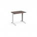 TR10 straight desk 800mm x 600mm - white frame, walnut top T608WW