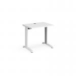 TR10 straight desk 800mm x 600mm - white frame and white top