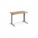 TR10 straight desk 1000mm x 600mm - silver frame, beech top T610SB