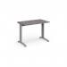 TR10 straight desk 1000mm x 600mm - silver frame, grey oak top T610SGO