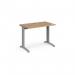 TR10 straight desk 1000mm x 600mm - silver frame, oak top T610SO